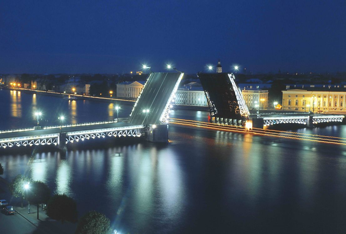 Pont Sur la Rivière Pendant la Nuit. Wallpaper in 5315x3602 Resolution