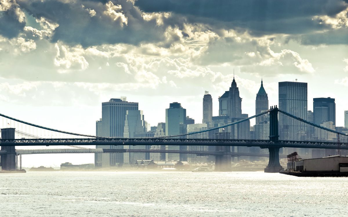 bridge over water near city buildings during daytime