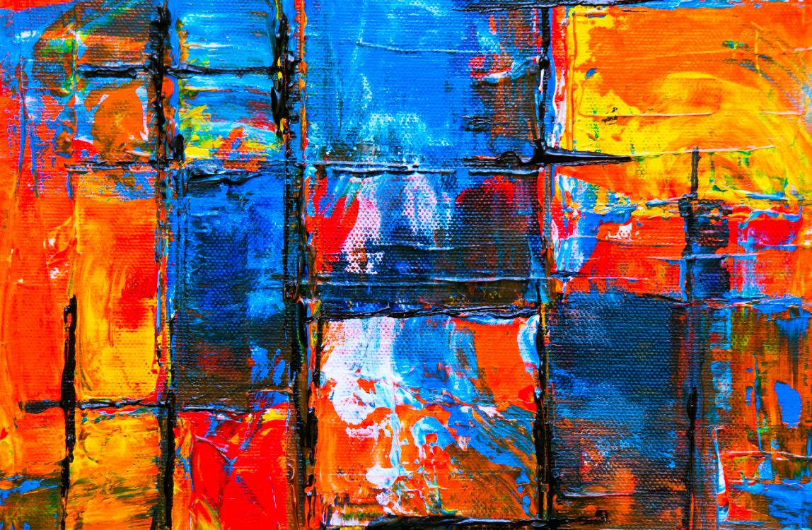 Blaue Und Orange Abstrakte Malerei, Abstrakte Kunst, Malerei, Moderne Kunst, Kunst. Wallpaper in 4082x2666 Resolution