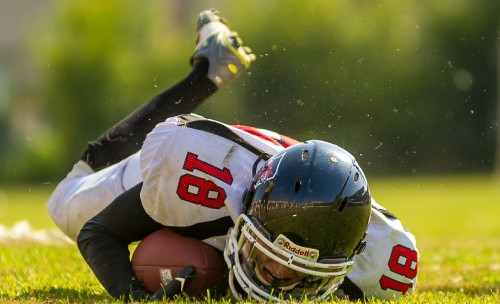 Image football player in white and red jersey shirt