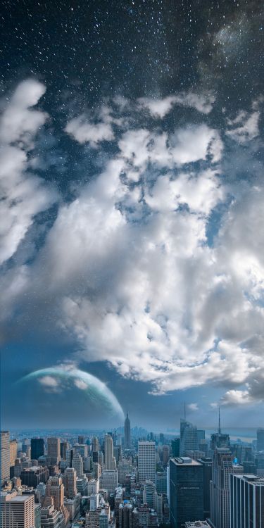 Nubes Blancas y Cielo Azul. Wallpaper in 1000x2000 Resolution
