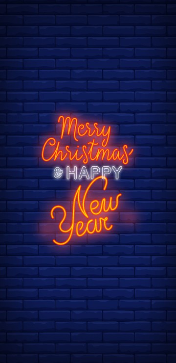 Image new year, christmas, neon sign, blue, amber