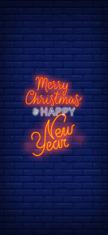 Image new year, christmas, neon sign, blue, amber