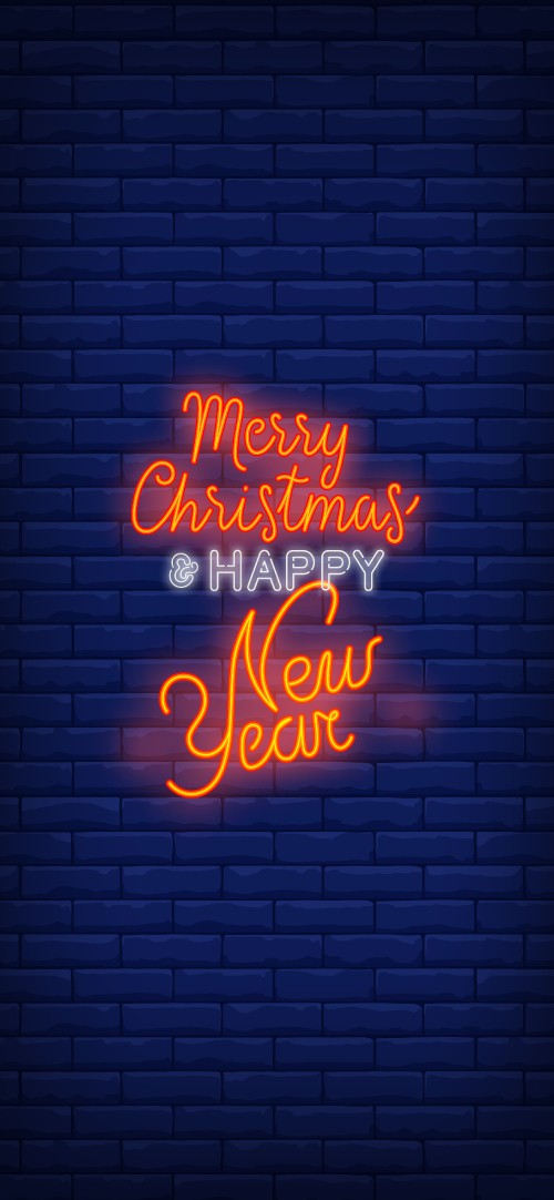 Image new year, christmas, neon sign, blue, amber