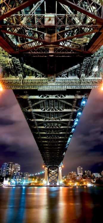 Réflexion, Sydney Harbour Bridge, 360, Eau, la Journée. Wallpaper in 1080x2340 Resolution
