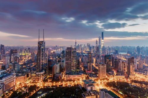 Image city skyline during night time