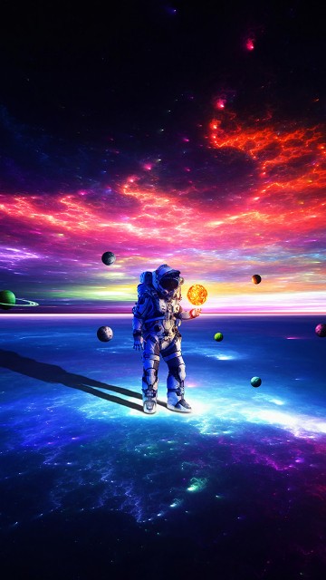 Image man in blue shirt and black pants standing on black skateboard during night time