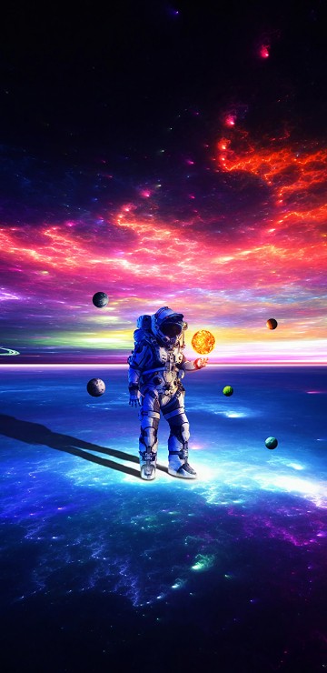 Image man in blue shirt and black pants standing on black skateboard during night time