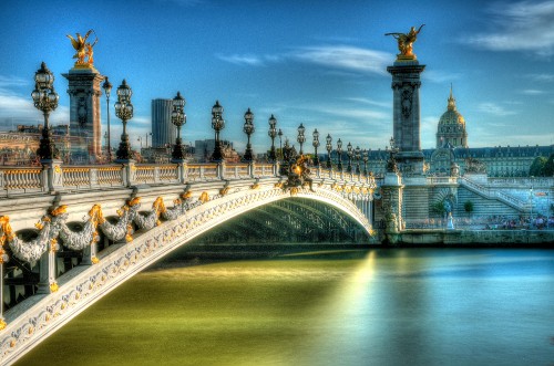 Image white concrete bridge over river during daytime