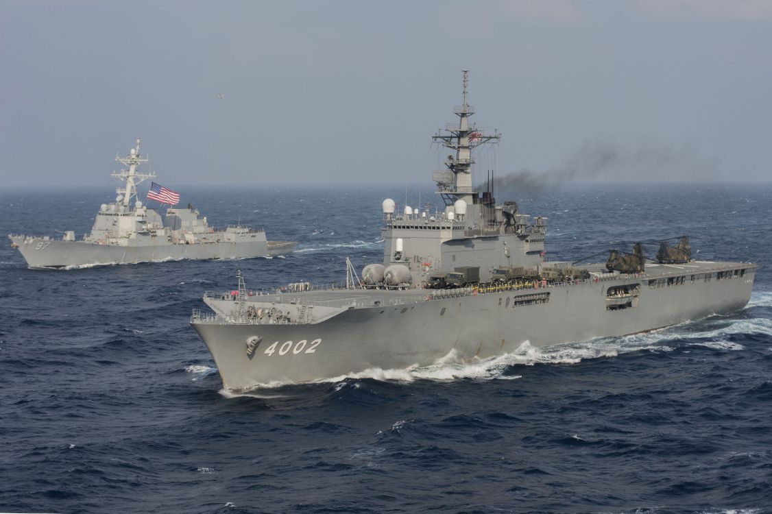 USS Halsey DDG-97, Japan Maritime Self-Defense Force, JS Shimokita, Warship, Navy. Wallpaper in 4632x3083 Resolution