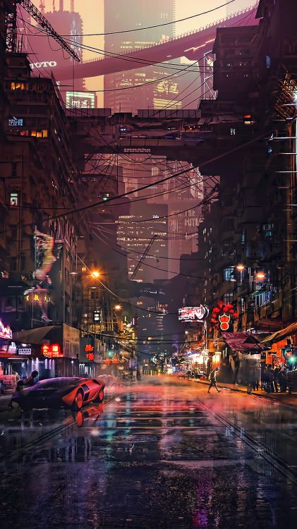 Cyberpunk 2077, Cyberpunk, Science-fiction, Gebäude, Automotive Lighting. Wallpaper in 1215x2160 Resolution