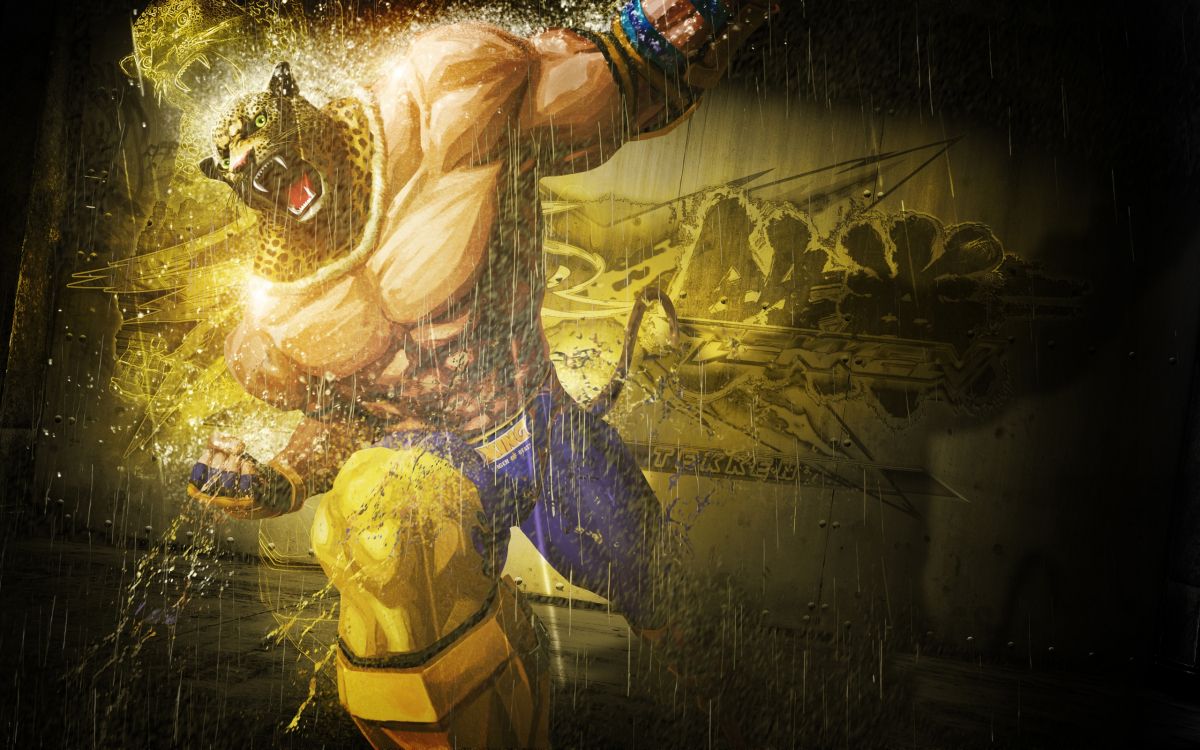 Tekken 7, Rey, Ilustración, Amarillo, Oscuridad. Wallpaper in 2560x1600 Resolution