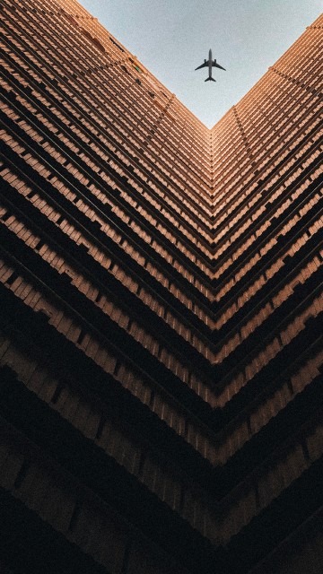 Image brown and black building interior