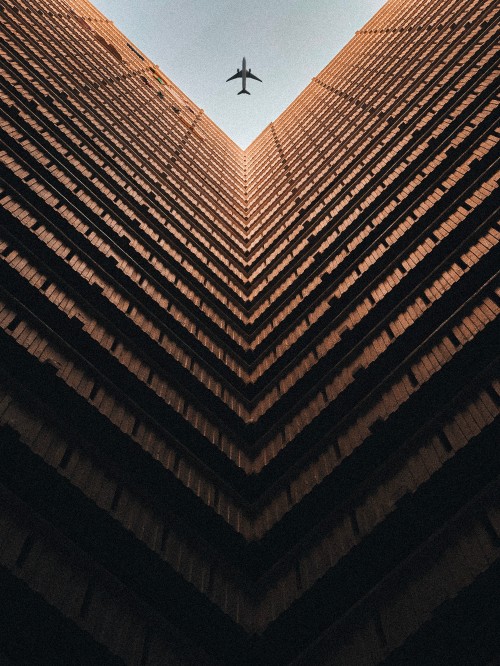 Image brown and black building interior