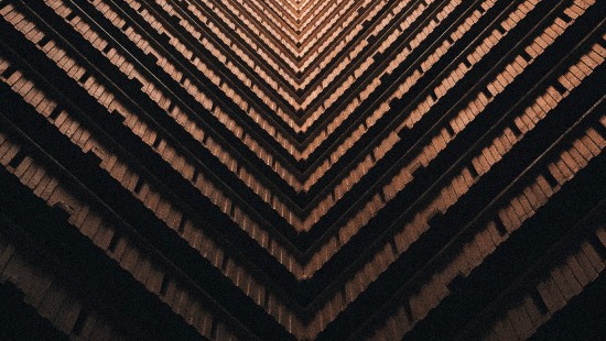 Image brown and black building interior