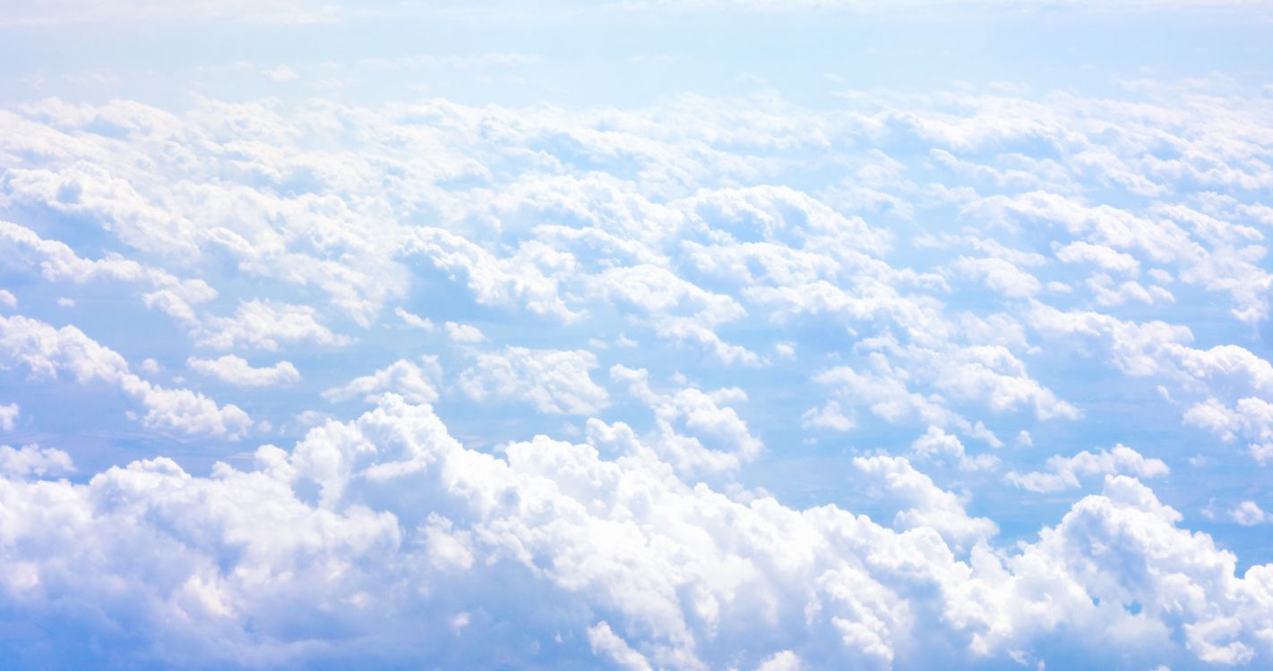 white clouds and blue sky