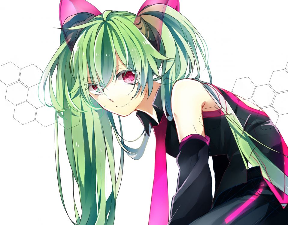 Personnage D'anime Féminin Aux Cheveux Verts. Wallpaper in 2507x1960 Resolution