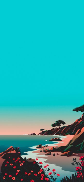 Zeichnung, Ios, Äpfeln, Wasser, Blau. Wallpaper in 1284x2778 Resolution