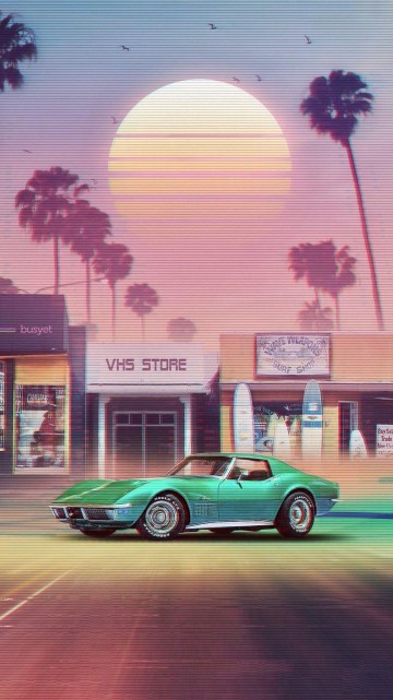 Image vaporwave, 80s aesthetic retro, 1980s, 1990s, Synthwave