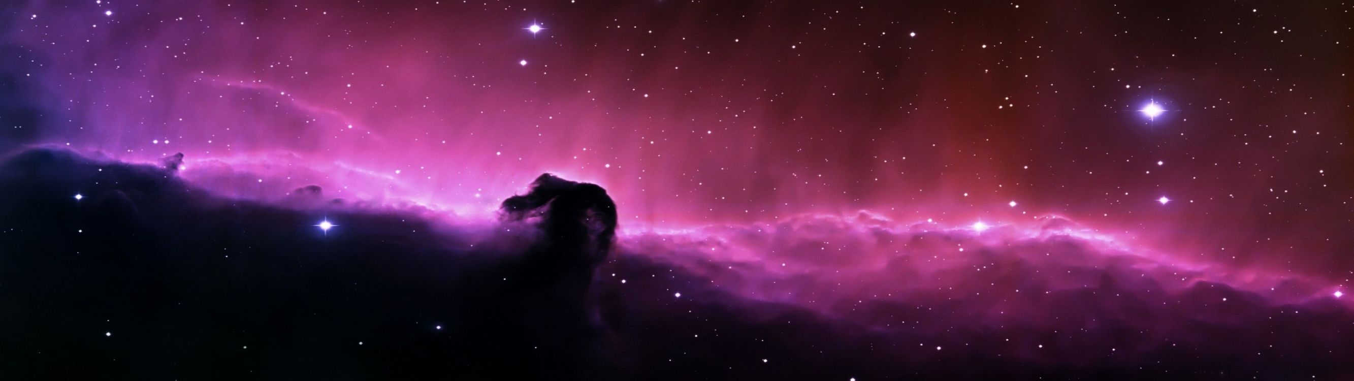 Étoiles Dans le Ciel Pendant la Nuit. Wallpaper in 3840x1080 Resolution