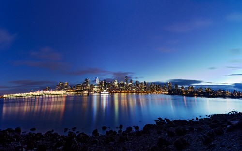 Image city skyline during night time