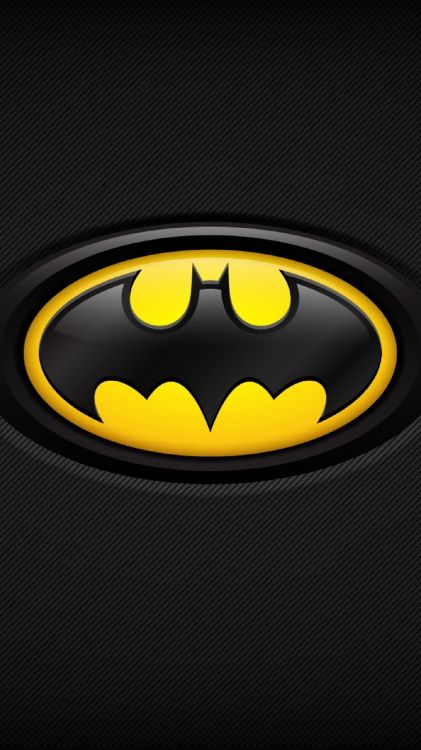 Logo Batman Noir et Jaune. Wallpaper in 1440x2560 Resolution