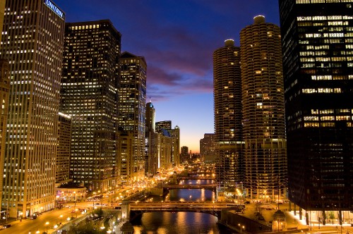 Image city buildings during night time