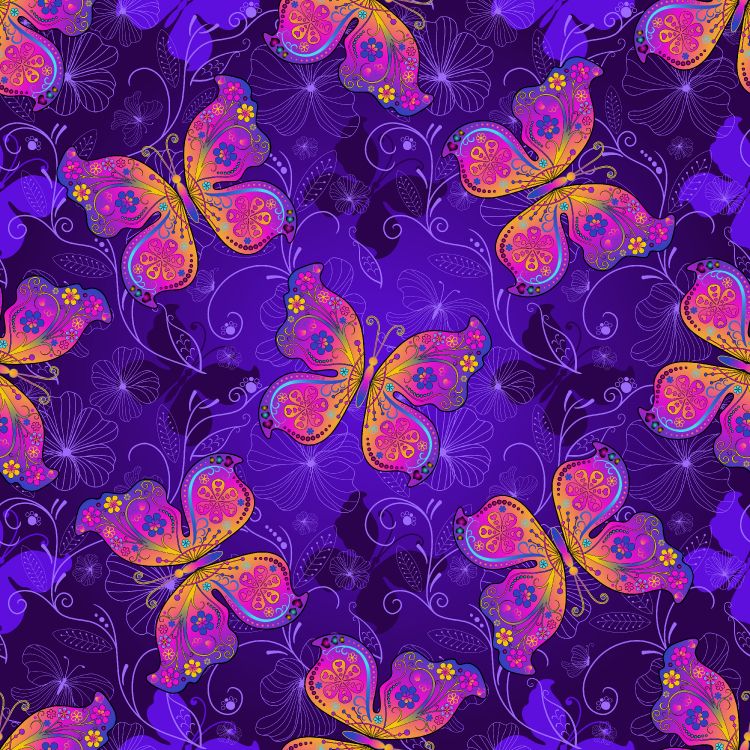green and blue butterflies illustration