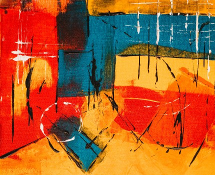 Wallpaper Red Blue and Yellow Abstract Painting, Background - Download ...