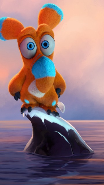 Image orange and white duck cartoon character