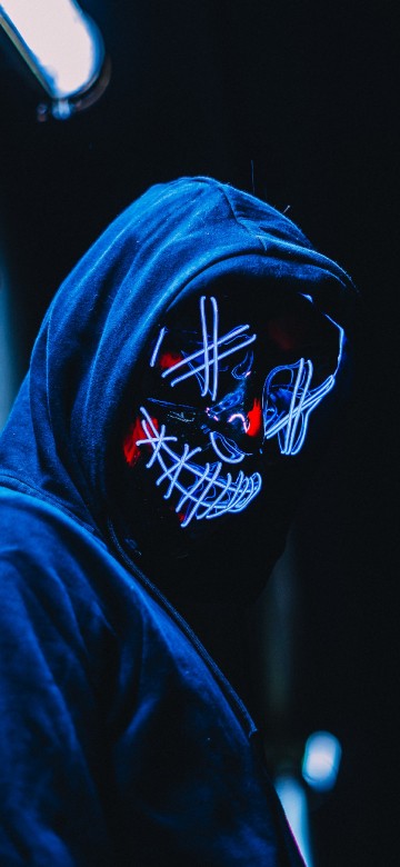 Image Mask, blue, darkness, light, outerwear
