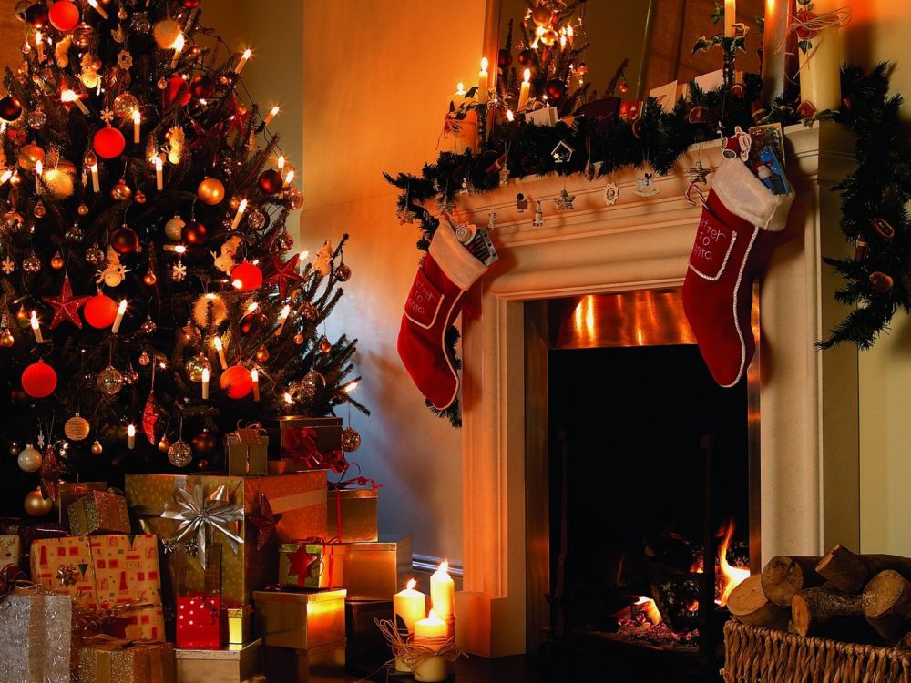 christmas tree, Christmas Day, christmas decoration, christmas, fireplace