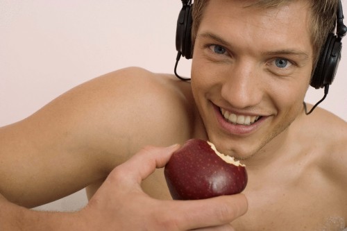 Image food, headphones, muscle, mouth, neck