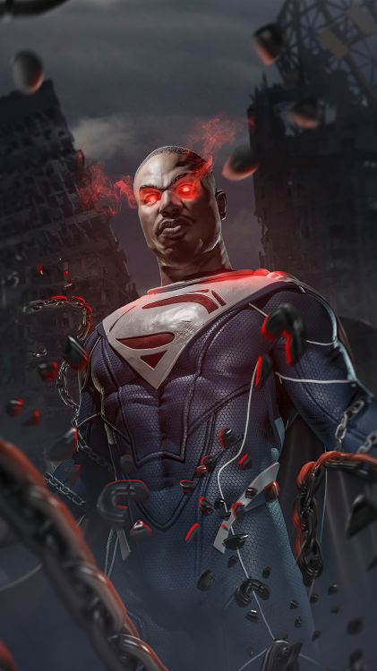 迈克尔 b 乔丹超人, 萨德将军, 不公2, 超级英雄, 蝙蝠侠 壁纸 2160x3840 允许