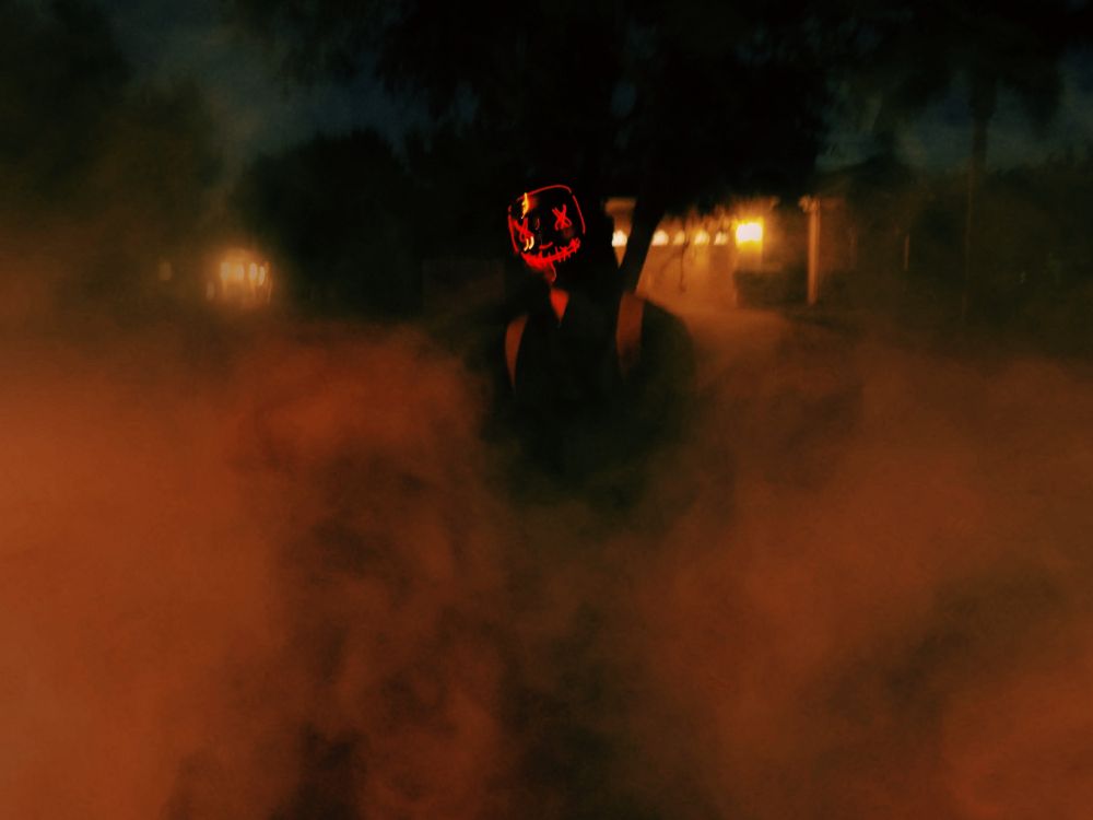 Mask, costume, red, light, atmosphere