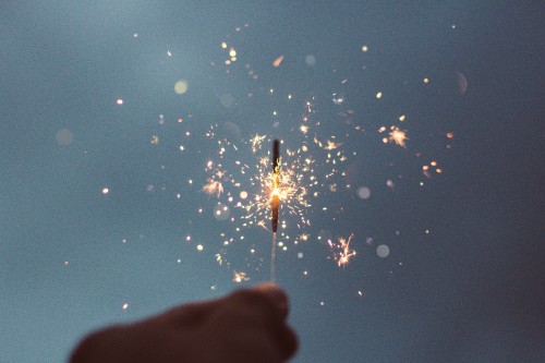 Image new year, water, sparkler, fireworks, hand