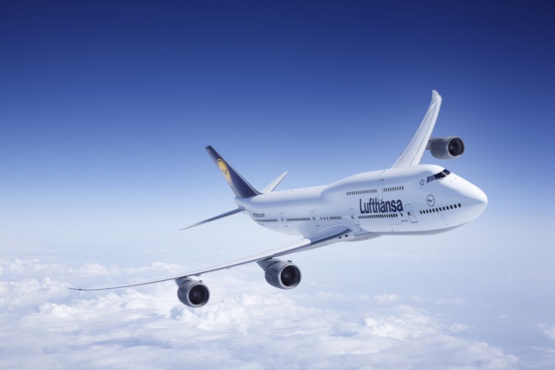 white and blue airplane under blue sky during daytime