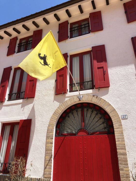 window, facade, property, red, flag