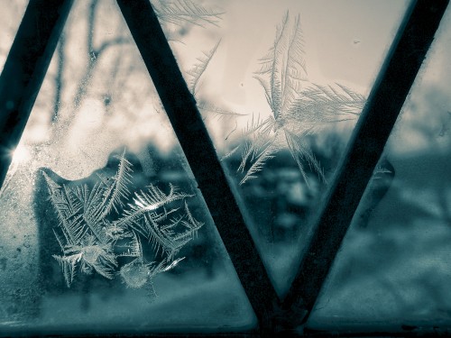 Image water droplets on glass window