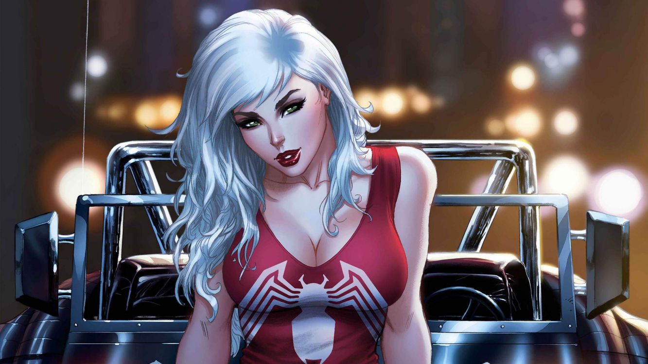 Mujer en Rojo Camiseta Sin Mangas. Wallpaper in 2699x1518 Resolution