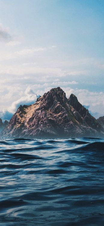 Mar, Oceano, Agua, Tierra, Montaña. Wallpaper in 1080x2340 Resolution