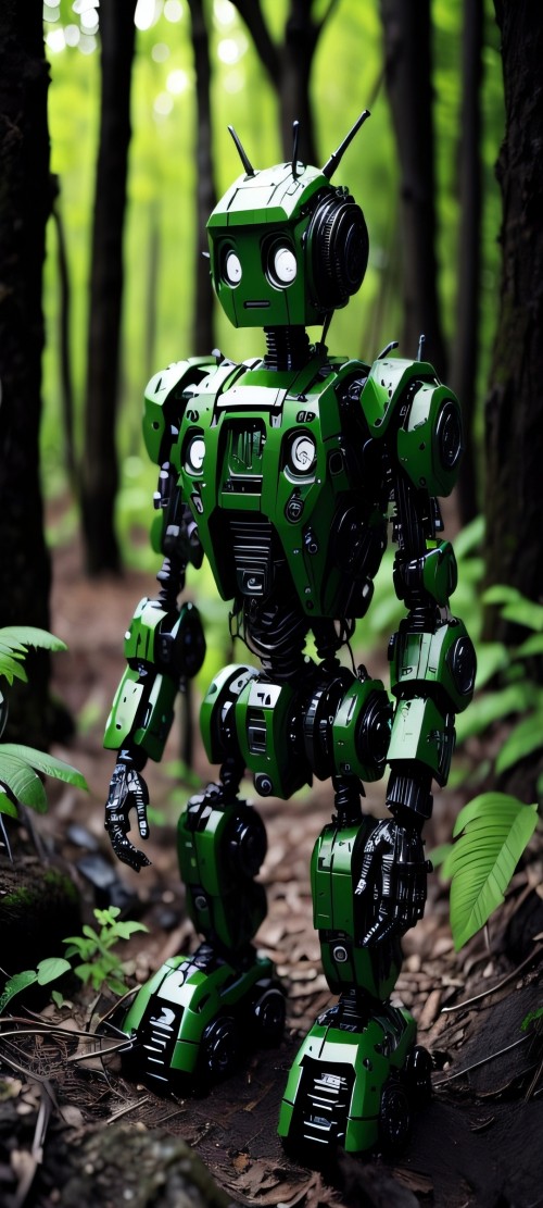 Image robot, botany, terrestrial plant, machine, tree