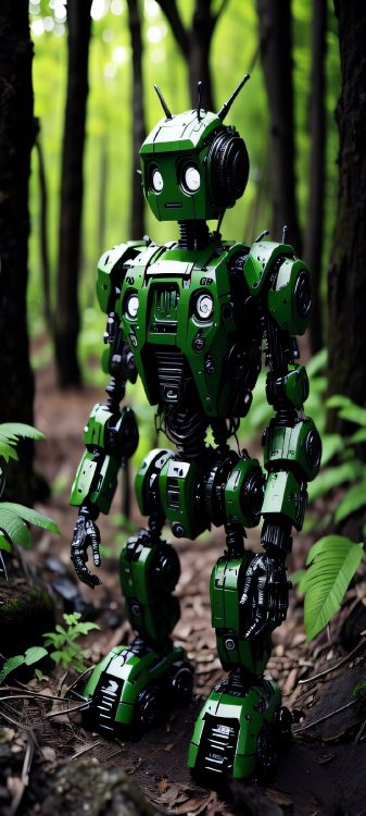 Robot, Botany, Terrestrial Plant, Machine, Tree. Wallpaper in 1080x2400 Resolution