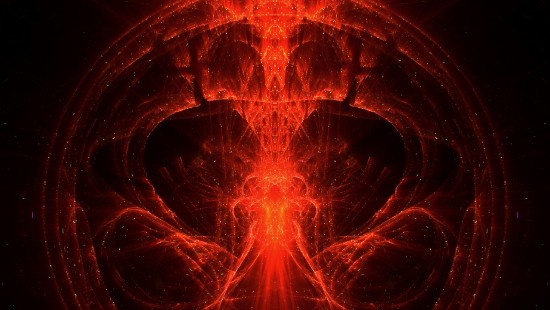 Image red and black abstract painting