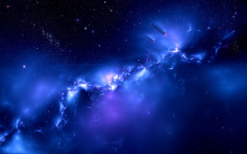 Image blue and white galaxy illustration