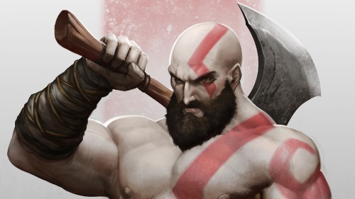 Image kratos, god of war, muscle, gesture, illustration