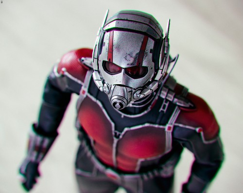 Image red and black iron man action figure