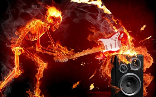 Image guitar, flame, heat, fire, graphics