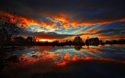 Image scenic sunset, sunset, sunrise, cloud, water