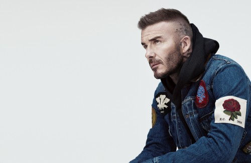 Image david beckham, facial hair, beard, denim, jacket